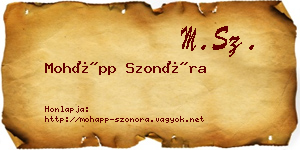Mohápp Szonóra névjegykártya